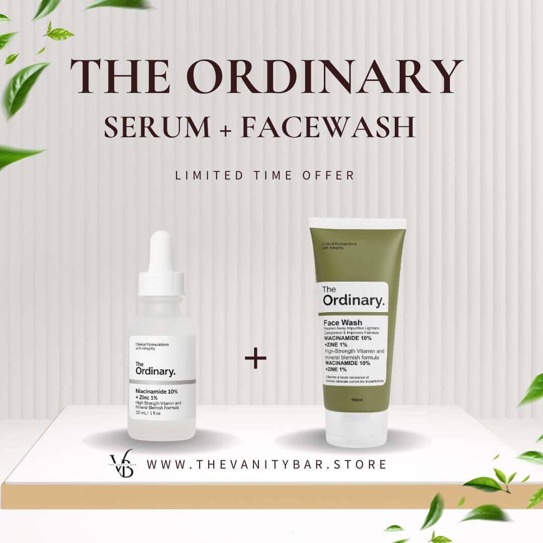 The Ordinary Niacinamide 10% + Zinc 1% Serum & Face Wash Duo – Glow & Clarity Combo