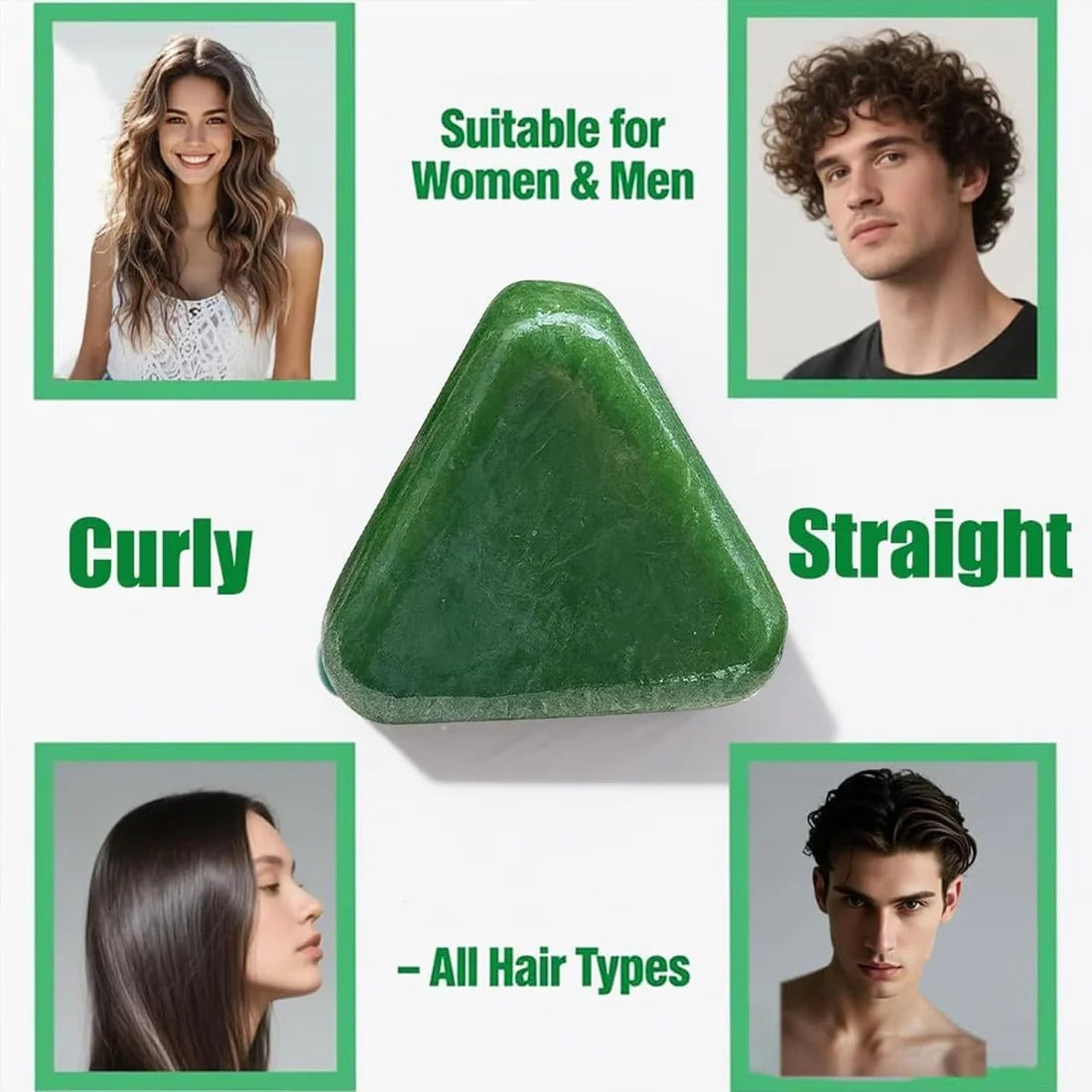 Nature Seven™ Green Shampoo Bar – Plant-Based & Nourishing– Regrowth, Dandruff Control & Stronger Hair