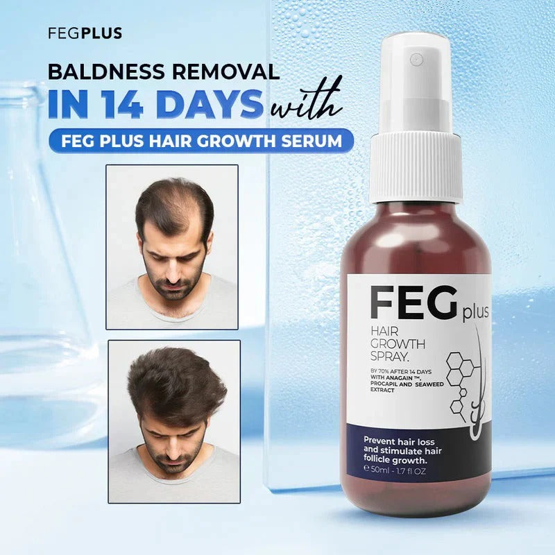 FEG Plus USA Hair Regrowth Spray – Targets Bald Spots, Boosts Thick Hair Growth | 50 ML