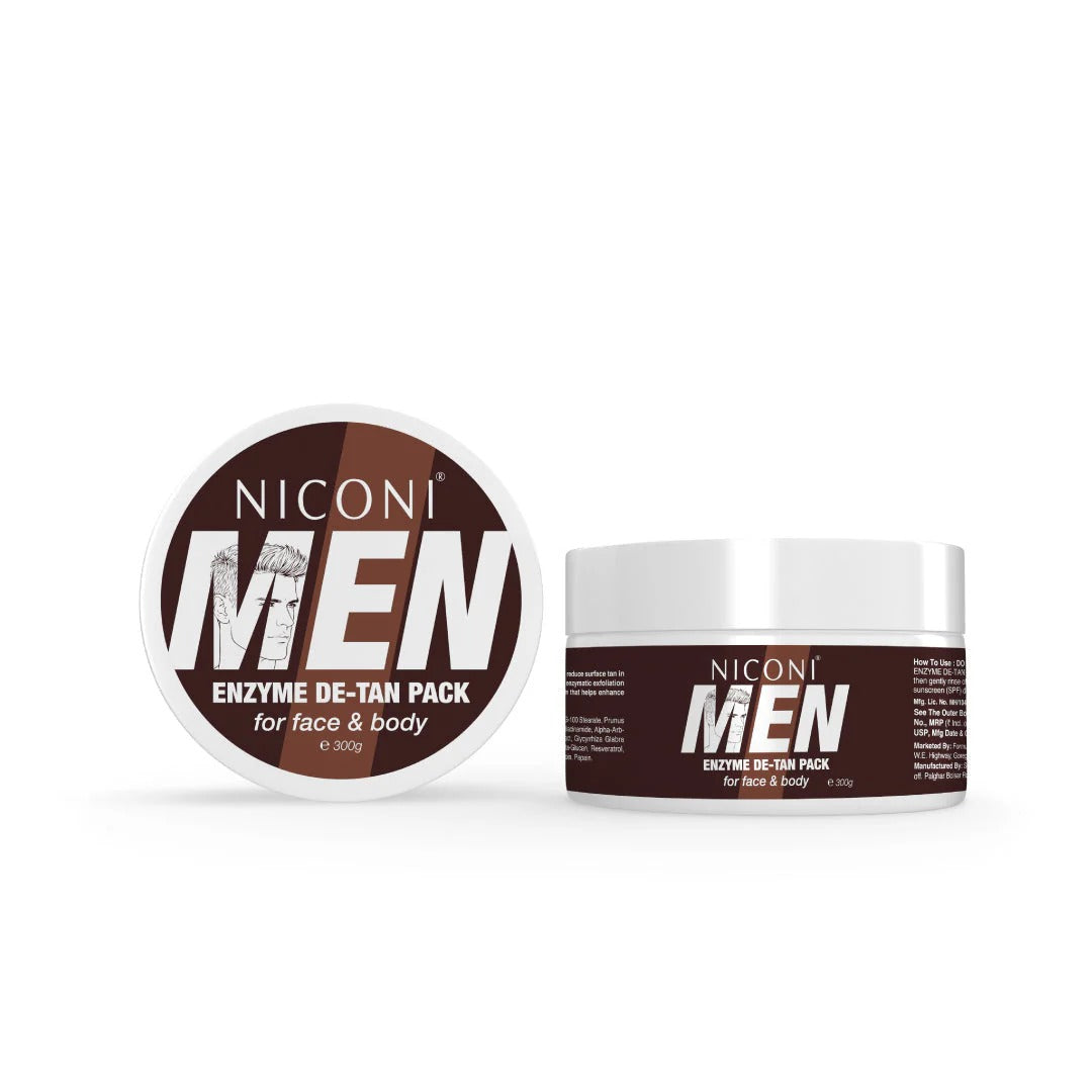 Niconi Men Enzyme De-Tan Cream | Tan Removal, Brightening & Deep Cleansing for Men | Buy 1 Get 1 Free